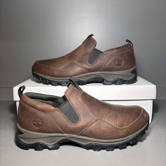 Timberland Brown Leather Slip On Clogs Loafers Casual Walking Comfort  Size 10.5 - Picture 1 of 8